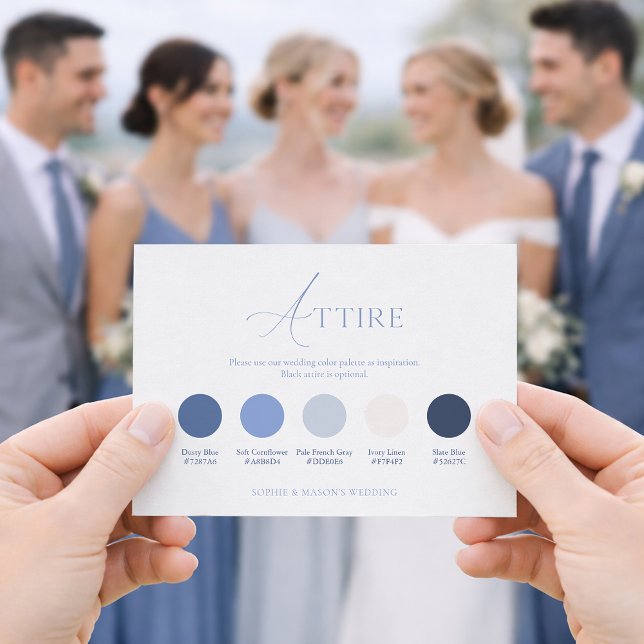 Dusty Blue Wedding Attire Card (Creator Uploaded)