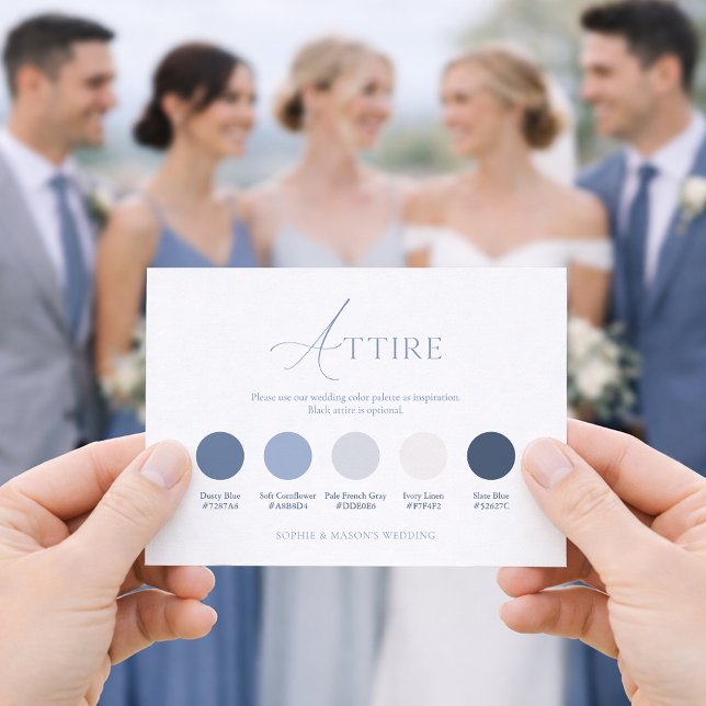 Dusty Blue Wedding Attire Card (Creator Uploaded)