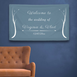 Dusty Blue Wedding Banner