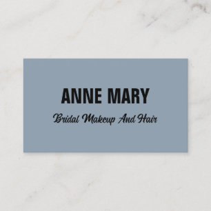 Dusty Blue Wedding Bridal Hair Makeup Artist Salon Business Card
