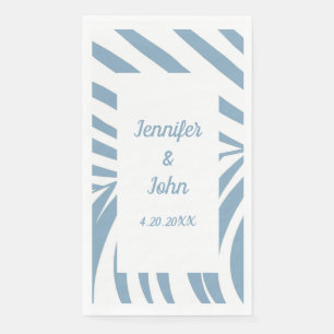 Dusty Blue Wedding Bridal Shower Tropical Palm Napkin