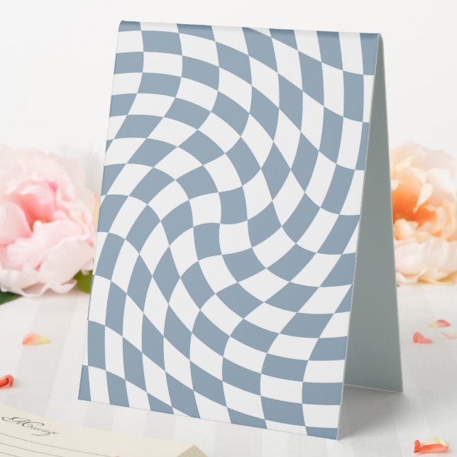 Dusty Blue Wedding Collection Check Chequered   (In SItu (Wedding))