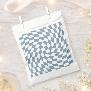 Dusty Blue Wedding Collection Check Chequered Favour Bags