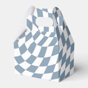 Dusty Blue Wedding Collection Check Chequered   Favour Box
