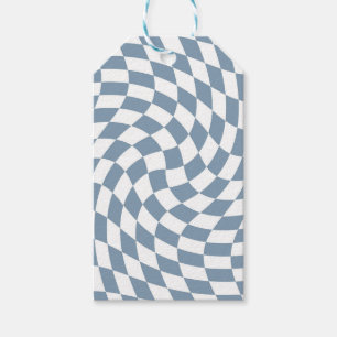 Dusty Blue Wedding Collection Check Chequered Gift Tags