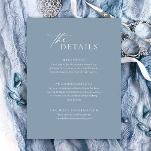 Dusty Blue Wedding Details Card