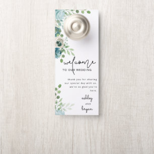 Dusty Blue Wedding Door Hanger
