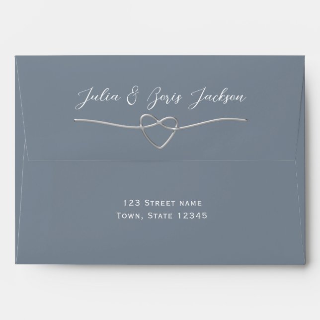 Dusty Blue Wedding Envelope (Back (Top Flap))