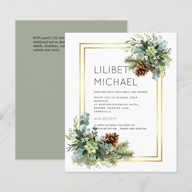 Dusty Blue Wedding Eucalyptus Greenery Budget (Front/Back)