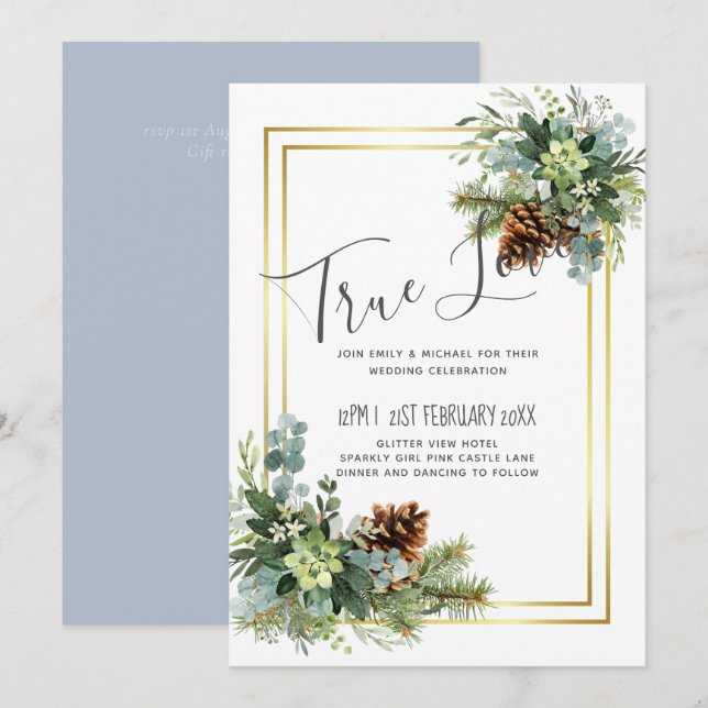 Dusty Blue Wedding Eucalyptus Greenery Budget (Front/Back)
