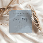 Dusty Blue Wedding Evening Party Invite<br><div class="desc">Dusty Blue Wedding Evening Party Invite. A set handwriting style for Evening Party and the rest of the text you can easily personalise. The text and background colours can be changed to any or four choice via the customise further option.</div>