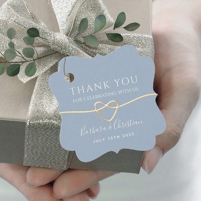 Dusty Blue Wedding Favour Thank You Tag (Creator Uploaded)