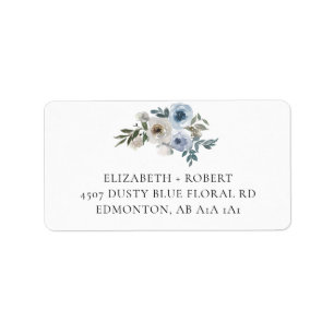 Dusty Blue Wedding Floral Details Reception Script Label