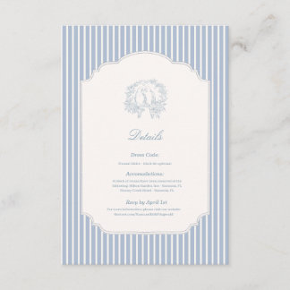 Dusty Blue Wedding Garden Party Details Enclosure Card