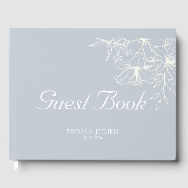 Dusty Blue Wedding Guest Book (Front)