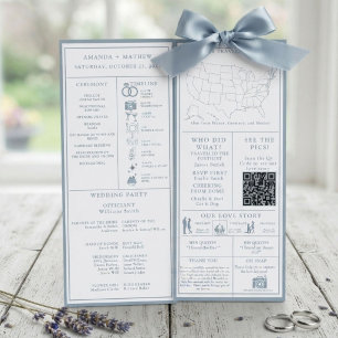 Dusty Blue Wedding Infographic Program