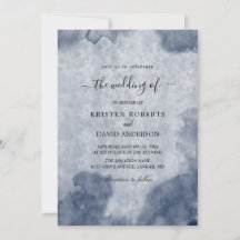 dusty blue wedding invitation