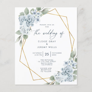 Dusty Blue Wedding Invitation