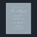 Dusty Blue Wedding Invitation<br><div class="desc">This modern wedding card has a warm, minimalist design. The front features a lively script text above your first names and date. On the back, we've set the background as transparent, so that the colour of the paper will serve as the base colour. You can choose a colour for the...</div>