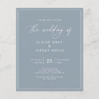 Dusty Blue Wedding Invitation