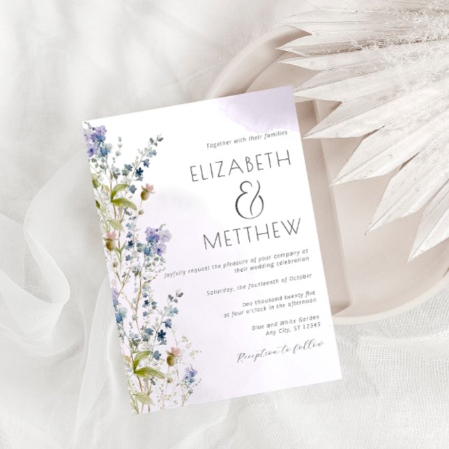 Dusty blue Wedding Invitation  (Creator Uploaded)