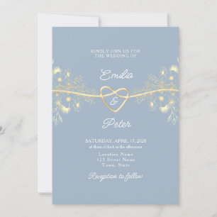 Dusty Blue Wedding Invitation