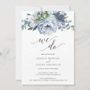 Dusty Blue Wedding Invitation We Do