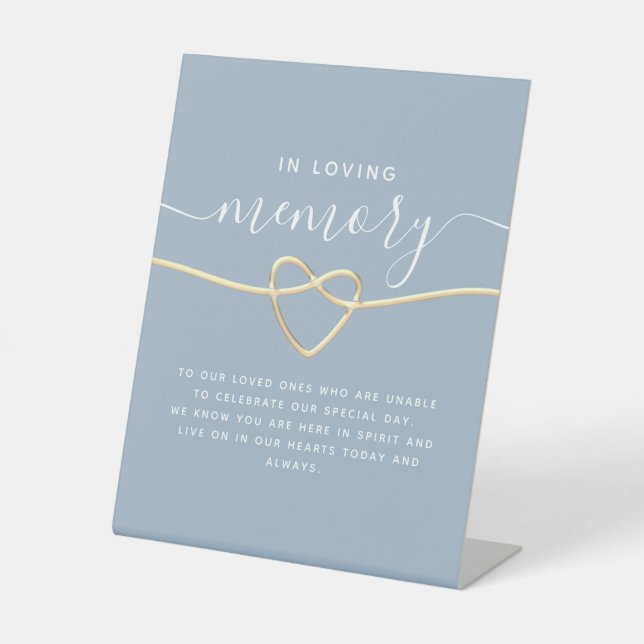 Dusty Blue Wedding Memorial Table Sign (Front)