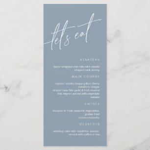 Dusty Blue Wedding Menu