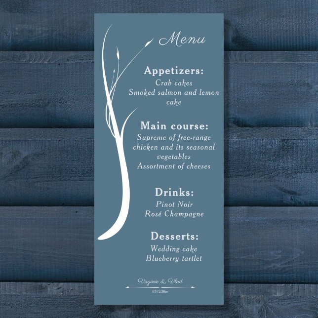 Dusty Blue Wedding Menu (Dusty Blue Wedding Menu)