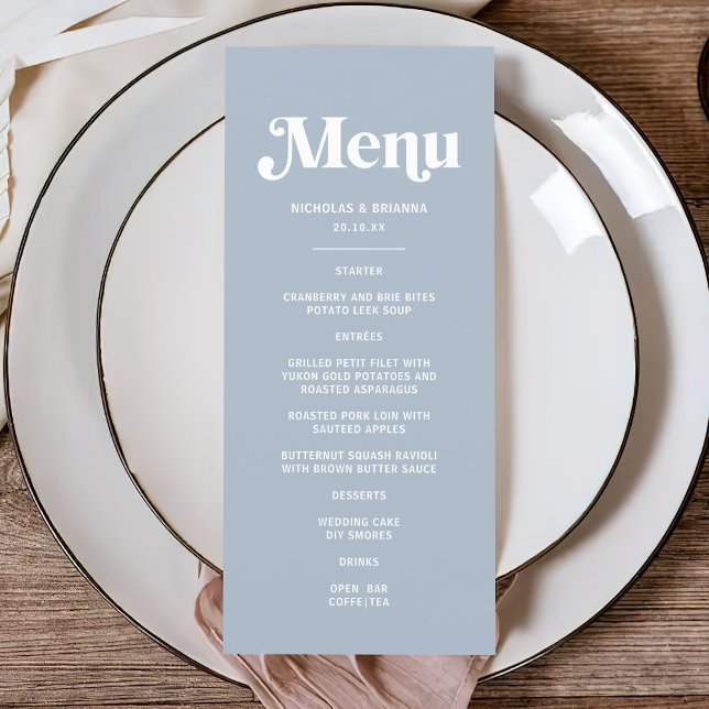 Dusty Blue Wedding Menu (Creator Uploaded)