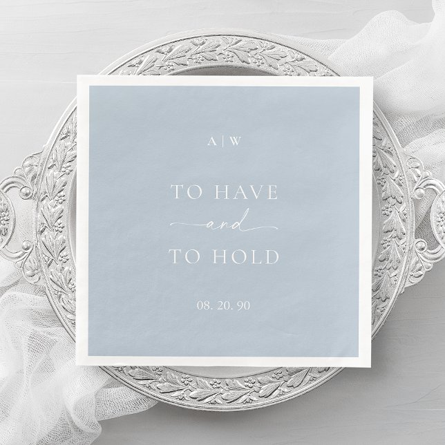 Dusty Blue Wedding Napkin – To Have and To Hold (Creator Uploaded)