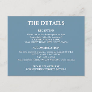 Dusty Blue Wedding QR Code Details Enclosure Card