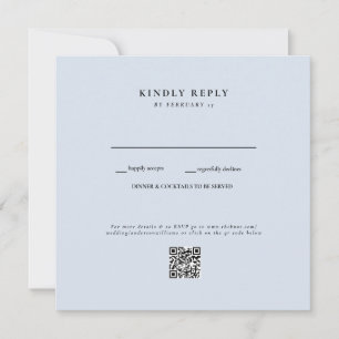Dusty Blue Wedding QR Code II RSVP
