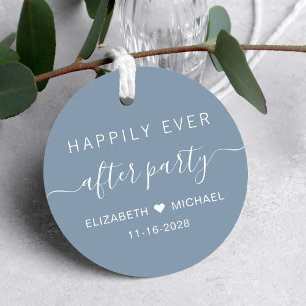 Dusty Blue Wedding Reception After Party Thank You Favour Tags