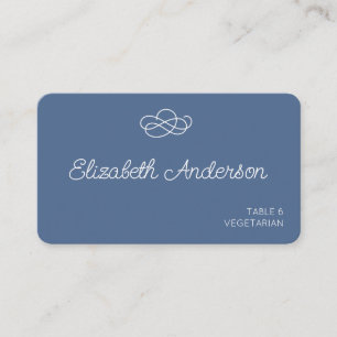 Dusty Blue Wedding Reception Place Card