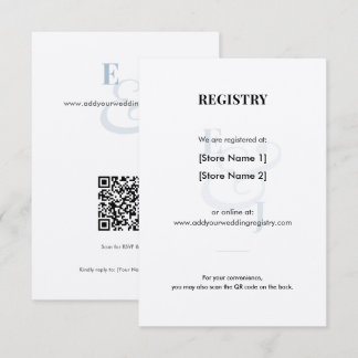 Dusty Blue Wedding Registry | QR Code Enclosure Card