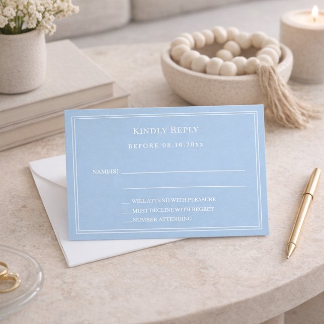 Dusty blue wedding response RSVP Card (Creator Uploaded)