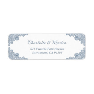 Dusty Blue Wedding Return Address