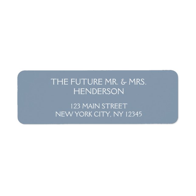 Dusty Blue Wedding Return Address (Front)