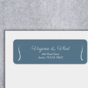 Dusty Blue Wedding Return address label