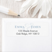 Dusty Blue Wedding Return Address Label | Names