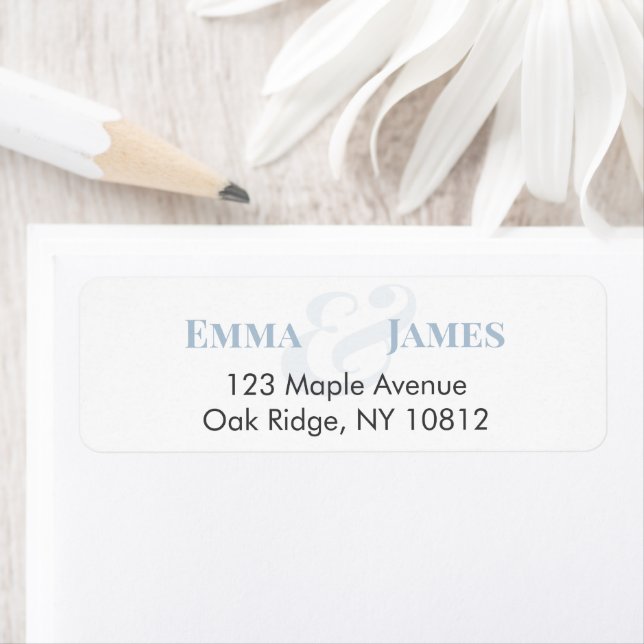 Dusty Blue Wedding Return Address Label | Names (Insitu)
