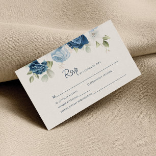 Dusty Blue Wedding RSVP Enclosure Card