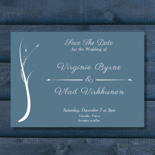 Dusty Blue Wedding Save The Date Invitation