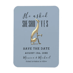 Dusty Blue Wedding Save The Date Magnet