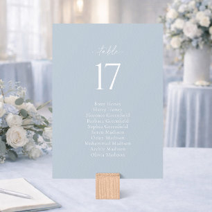 Dusty Blue Wedding Seating Chart Card