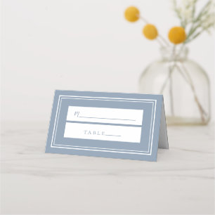 Dusty Blue Wedding Simple Modern Minimalist Table Place Card