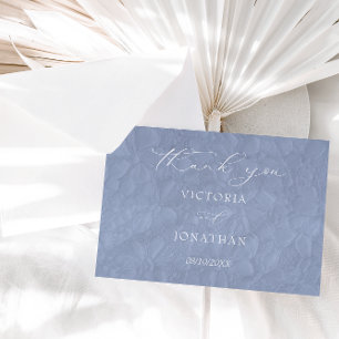 Dusty Blue Wedding Simple Thank You Card