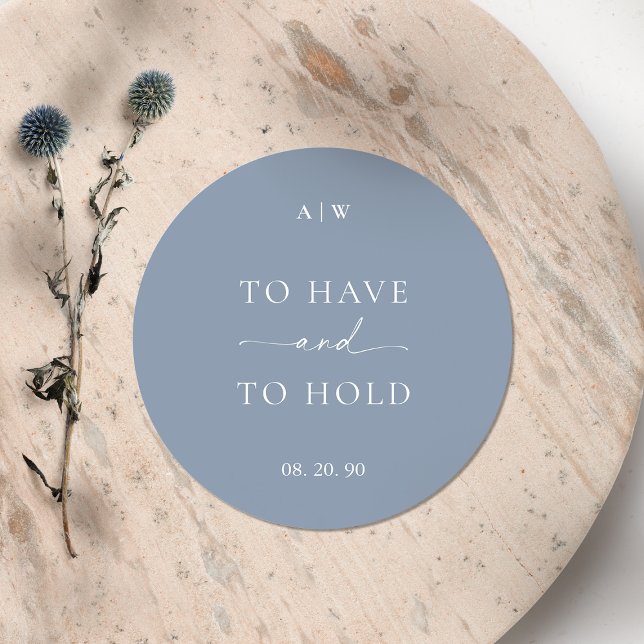 Dusty Blue Wedding Sticker – TO HAVE AND TO HOLD (Creator Uploaded)